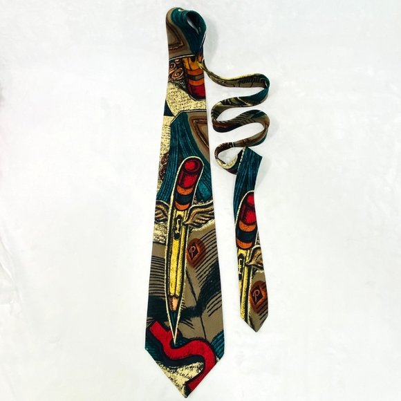 Vintage Beatles Paperback Writer Silk Necktie - EUC - Picture 1 of 8